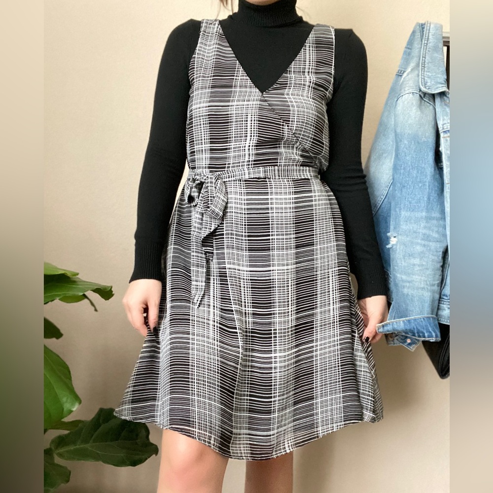 Plaid Black and White Women's Dress